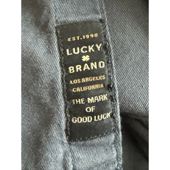 Lucky Brand Snap Front Western Utility Shirt Blue Long Sleeve Mens Size XL - Picture 9 of 13